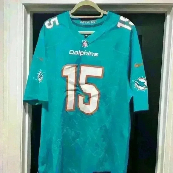 Nike Miami Dolphins Jaelan Phillips #15 Aqua Official NFL Player Game Jersey - Picture 6 of 10